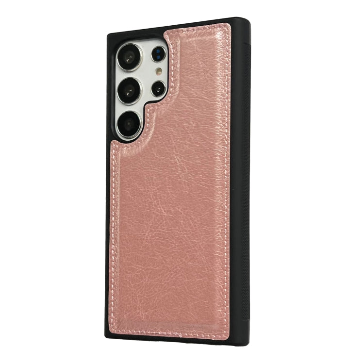 For Samsung Galaxy S25+ 5G Cowhide Texture Back Cover Phone Case(Rose Gold) - Galaxy S25+ 5G Cases by PMC Jewellery | Online Shopping South Africa | PMC Jewellery | Buy Now Pay Later Mobicred