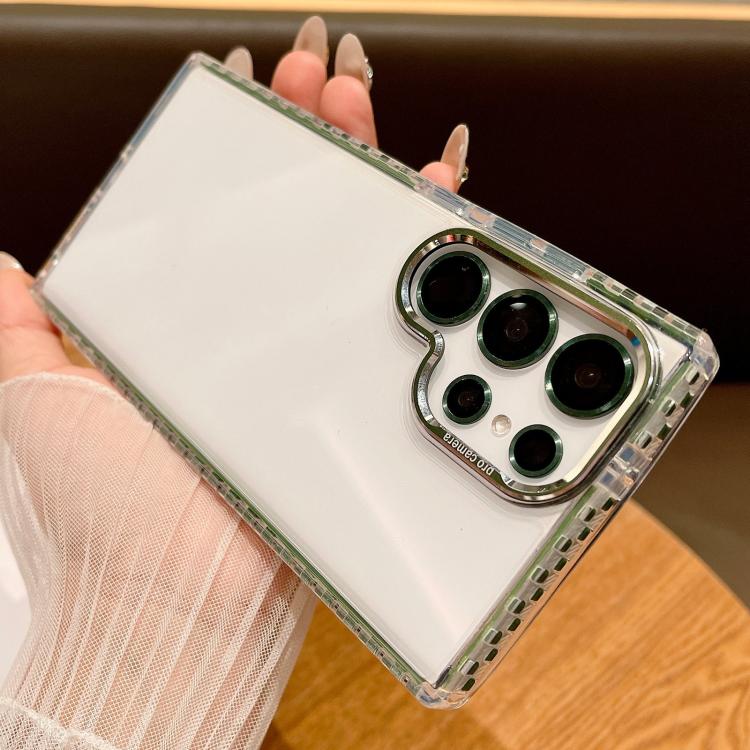 For Samsung Galaxy S25 Ultra 5G Transparent Phone Case with Lens Film(Green) - Galaxy S25 Ultra 5G Cases by PMC Jewellery | Online Shopping South Africa | PMC Jewellery | Buy Now Pay Later Mobicred