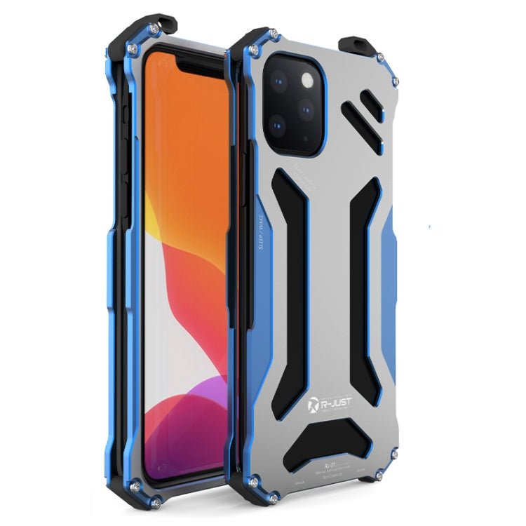 For iPhone 12 Pro Max R-JUST Shockproof Armor Metal Protective Case(Blue) - iPhone 12 Pro Max Cases by R-JUST | Online Shopping South Africa | PMC Jewellery