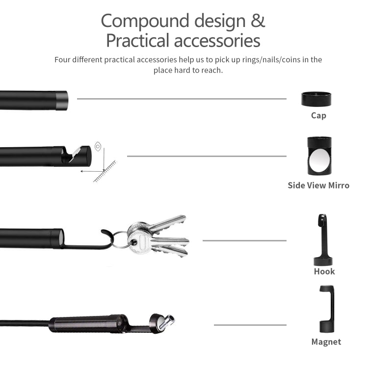 5.5mm 1080P IP68 Waterproof 4.3 inch Screen Single Camera Digital Endoscope, Line Length:2m -  by PMC Jewellery | Online Shopping South Africa | PMC Jewellery | Buy Now Pay Later Mobicred