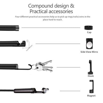 8mm 1080P IP68 Waterproof 4.3 inch Screen Single Camera Digital Endoscope, Line Length:5m -  by PMC Jewellery | Online Shopping South Africa | PMC Jewellery | Buy Now Pay Later Mobicred