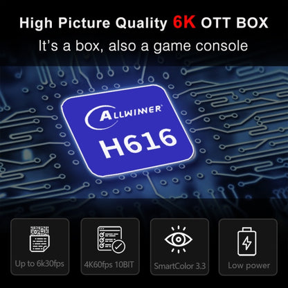 H96 Max 6K Ultra HD Smart TV Box with Remote Controller, Android 10.0, Allwinner H616 Quad Core ARM Cortex-A53, 4GB+32GB, Support TF Card / USBx2 / AV / HDMI / WIFI, AU Plug - Allwinner H6 by PMC Jewellery | Online Shopping South Africa | PMC Jewellery | Buy Now Pay Later Mobicred