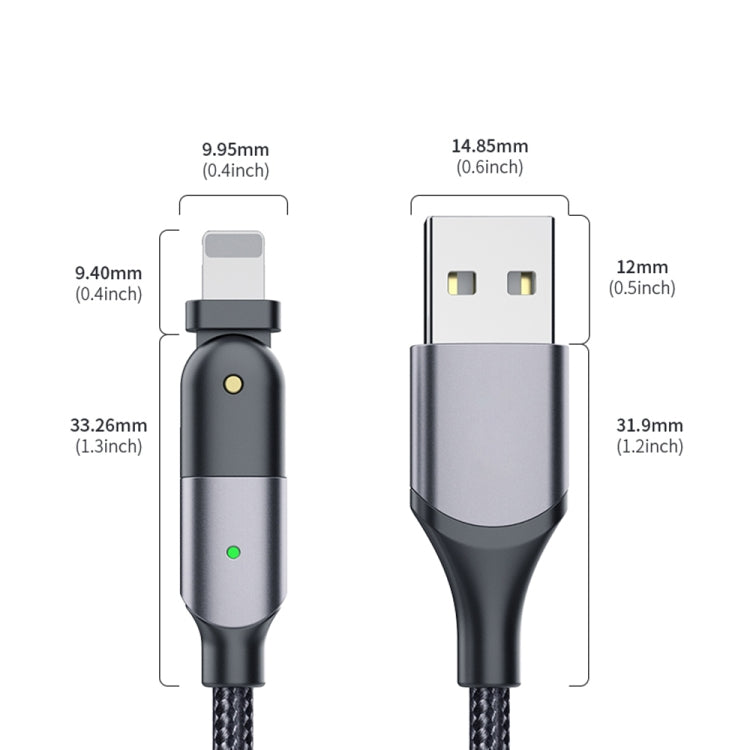 FXCL-WY09 2.4A USB to 8 Pin 180 Degree Rotating Elbow Charging Cable, Length:1.2m(Red) - Normal Style Cable by PMC Jewellery | Online Shopping South Africa | PMC Jewellery | Buy Now Pay Later Mobicred