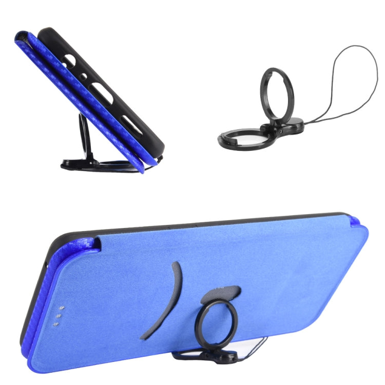 For Doogee X95 Carbon Fiber Texture Horizontal Flip TPU + PC + PU Leather Case with Card Slot & Lanyard(Blue) - More Brand by PMC Jewellery | Online Shopping South Africa | PMC Jewellery | Buy Now Pay Later Mobicred