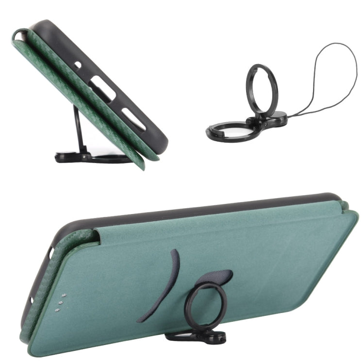 For Doogee X95 Carbon Fiber Texture Horizontal Flip TPU + PC + PU Leather Case with Card Slot & Lanyard(Green) - More Brand by PMC Jewellery | Online Shopping South Africa | PMC Jewellery | Buy Now Pay Later Mobicred