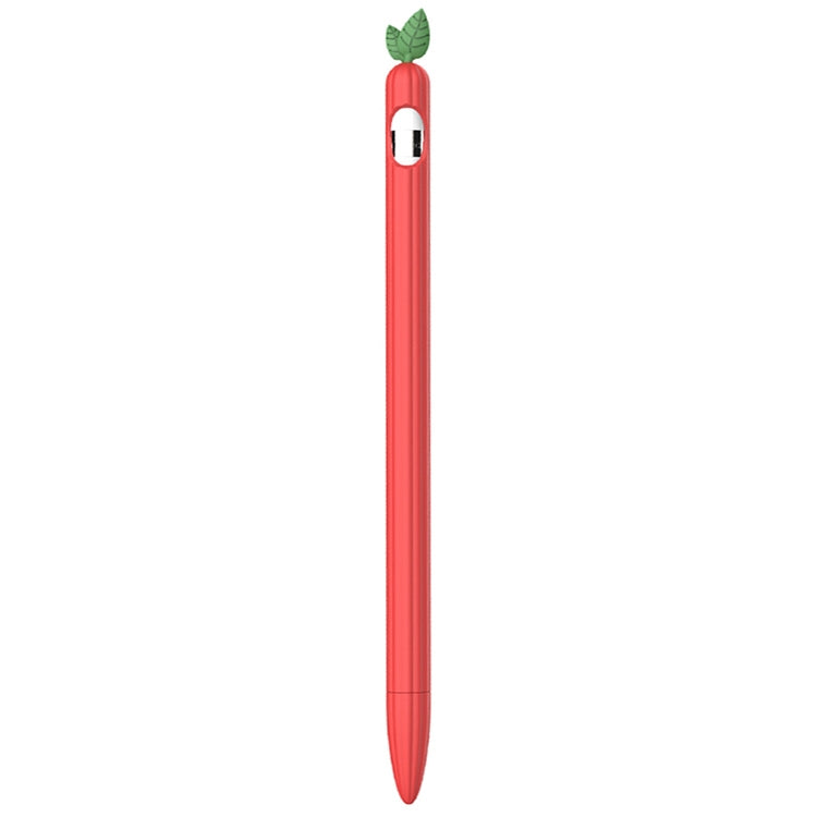 For Apple Pencil 1 Contrasting Color Mint Leaf Silicone Non-slip Protective Cover(Red) - Pencil Accessories by PMC Jewellery | Online Shopping South Africa | PMC Jewellery | Buy Now Pay Later Mobicred