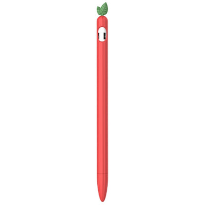 For Apple Pencil 1 Contrasting Color Mint Leaf Silicone Non-slip Protective Cover(Red) - Pencil Accessories by PMC Jewellery | Online Shopping South Africa | PMC Jewellery | Buy Now Pay Later Mobicred