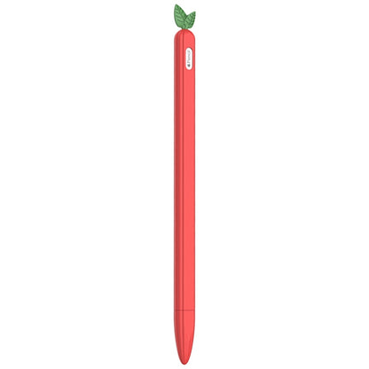 For Apple Pencil 2 Contrasting Color Mint Leaf Silicone Non-slip Protective Cover(Red) - Pencil Accessories by PMC Jewellery | Online Shopping South Africa | PMC Jewellery | Buy Now Pay Later Mobicred