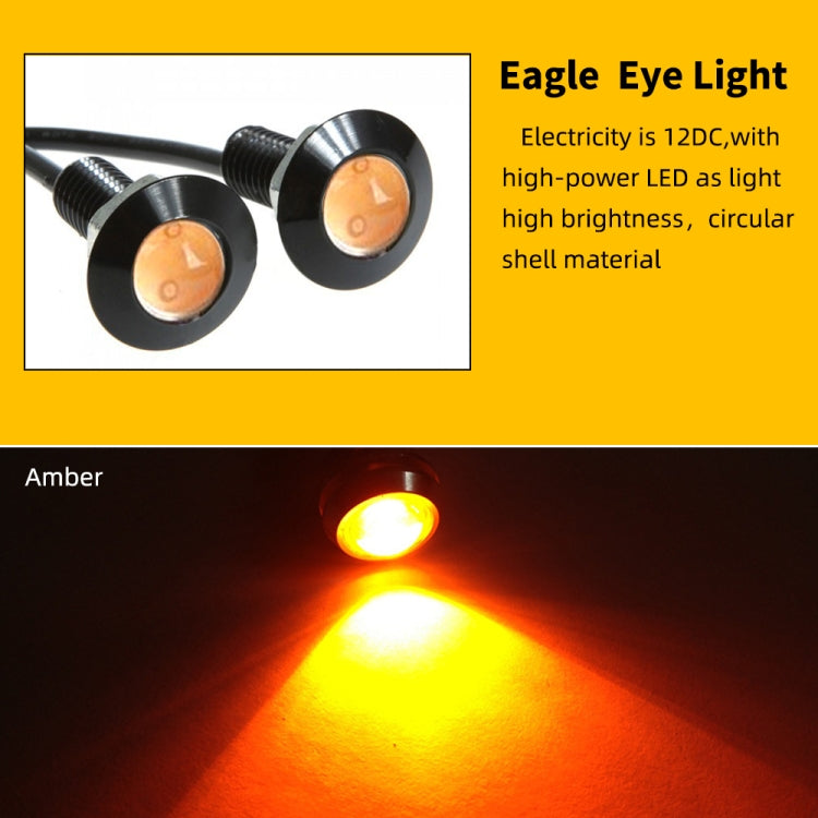 10 PCS 23mm 1.5W DC9-80V Motorcycle Eagle Eye Light Single Lens(Yellow Light) - Eagle Eye Lights by PMC Jewellery | Online Shopping South Africa | PMC Jewellery | Buy Now Pay Later Mobicred