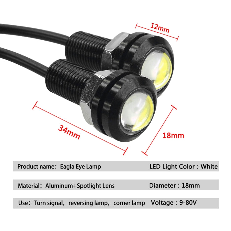 10 PCS 18mm 1.5W DC9-80V Motorcycle Eagle Eye Light Double Lens(Red Light) - Eagle Eye Lights by PMC Jewellery | Online Shopping South Africa | PMC Jewellery | Buy Now Pay Later Mobicred