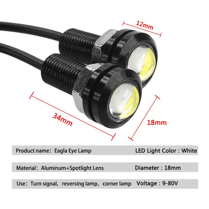 10 PCS 18mm 1.5W DC9-80V Motorcycle Eagle Eye Light Double Lens(Red Light) - Eagle Eye Lights by PMC Jewellery | Online Shopping South Africa | PMC Jewellery | Buy Now Pay Later Mobicred