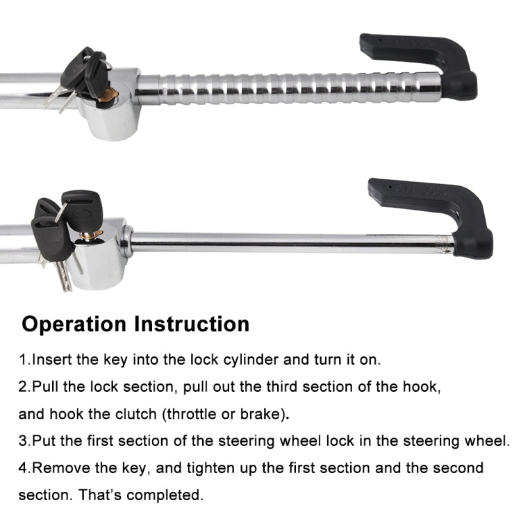 Universal Modified Clutch Lock Extendable Steering Wheel & Clutch Brake Lock - Steering Wheel Locks by PMC Jewellery | Online Shopping South Africa | PMC Jewellery | Buy Now Pay Later Mobicred