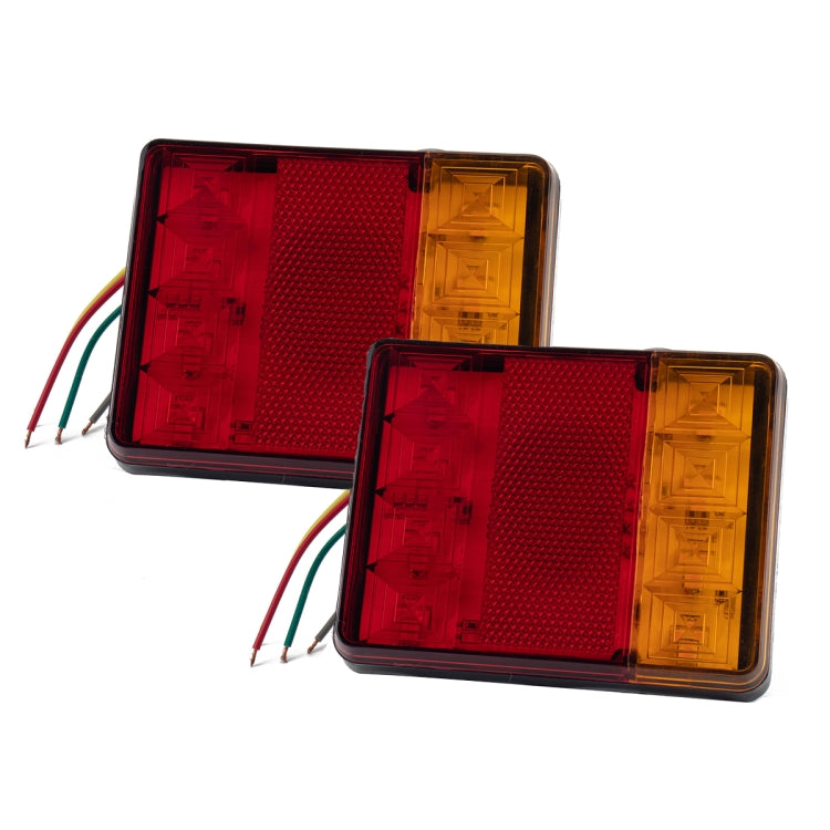 2 PCS Trailer / Truck B-type Square Shape 8LEDs Tail Light with License Plate Light Set - License Plate Lights by PMC Jewellery | Online Shopping South Africa | PMC Jewellery | Buy Now Pay Later Mobicred