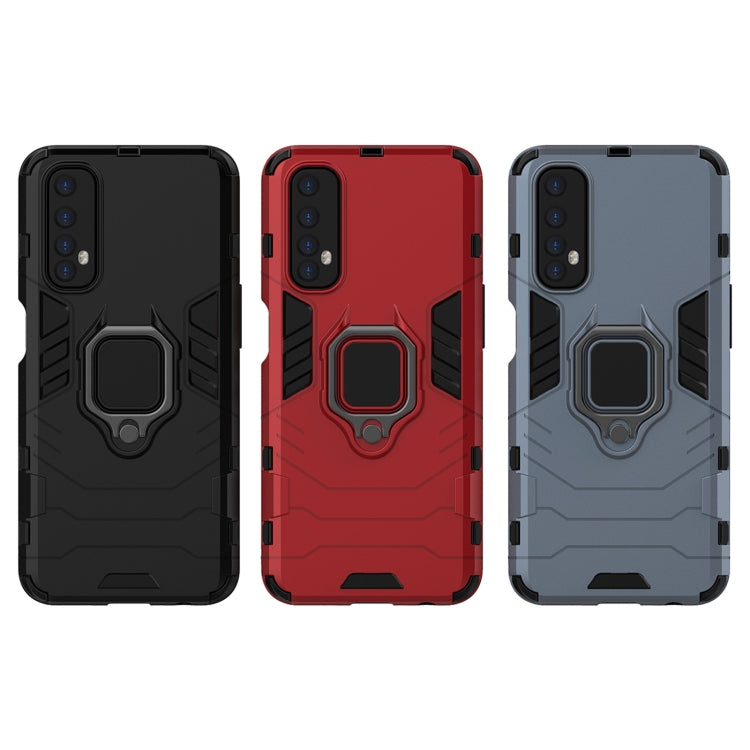 For OPPO Realme 7 PC + TPU Shockproof Protective Case with Magnetic Ring Holder(Navy Blue) - Realme Cases by PMC Jewellery | Online Shopping South Africa | PMC Jewellery | Buy Now Pay Later Mobicred