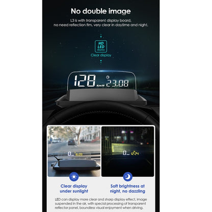 L3 HUD Head-up Display Car OBD2 Digital Display - Head Up Display System by PMC Jewellery | Online Shopping South Africa | PMC Jewellery | Buy Now Pay Later Mobicred