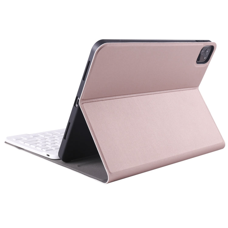 A098B TPU Detachable Ultra-thin Bluetooth Keyboard Tablet Case for iPad Air 4 10.9 inch (2020), with Stand & Pen Slot(Rose Gold) - For iPad Air by PMC Jewellery | Online Shopping South Africa | PMC Jewellery | Buy Now Pay Later Mobicred