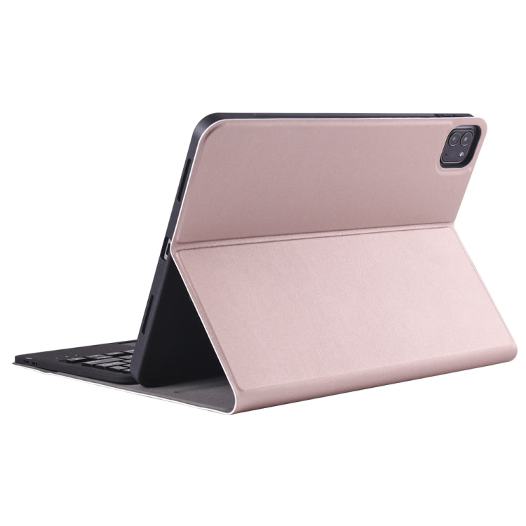 A098B-A Detachable ABS Ultra-thin Bluetooth Keyboard + TPU Tablet Case for iPad Air 4 10.9 inch (2020), with Stand & Pen Slot & Touch(Rose Gold) - For iPad Air by PMC Jewellery | Online Shopping South Africa | PMC Jewellery | Buy Now Pay Later Mobicred