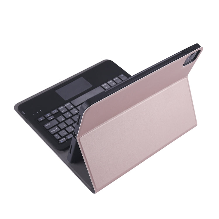 A098B-A Detachable ABS Ultra-thin Bluetooth Keyboard + TPU Tablet Case for iPad Air 4 10.9 inch (2020), with Stand & Pen Slot & Touch(Rose Gold) - For iPad Air by PMC Jewellery | Online Shopping South Africa | PMC Jewellery | Buy Now Pay Later Mobicred