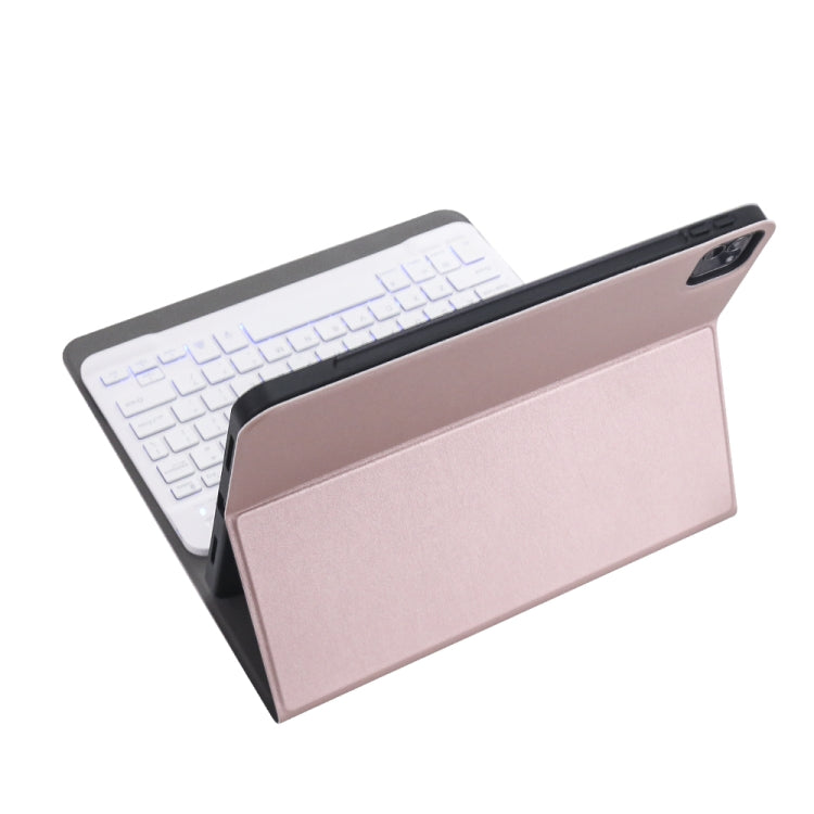 A098BS Detachable Ultra-thin Backlight Bluetooth Keyboard Tablet Case for iPad Air 4 10.9 inch (2020), with Stand & Pen Slot(Rose Gold) - For iPad Air by PMC Jewellery | Online Shopping South Africa | PMC Jewellery | Buy Now Pay Later Mobicred