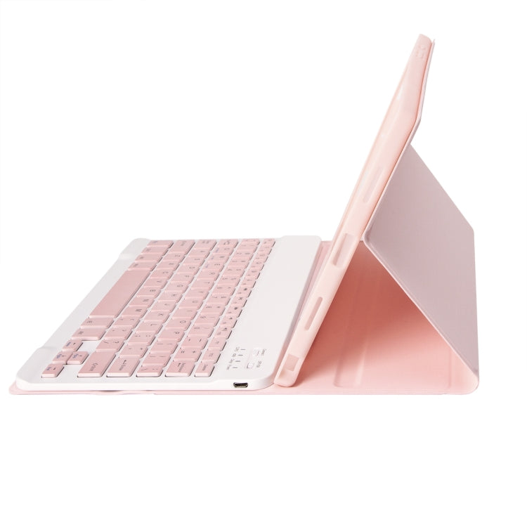 For iPad Air 11 2024/Air 4 2020/Air 5 2022 A098B Detachable ABS Ultra-thin Candy Colors Bluetooth Keyboard Tablet Case with Stand & Pen Slot(Pink) - For iPad Air by PMC Jewellery | Online Shopping South Africa | PMC Jewellery | Buy Now Pay Later Mobicred