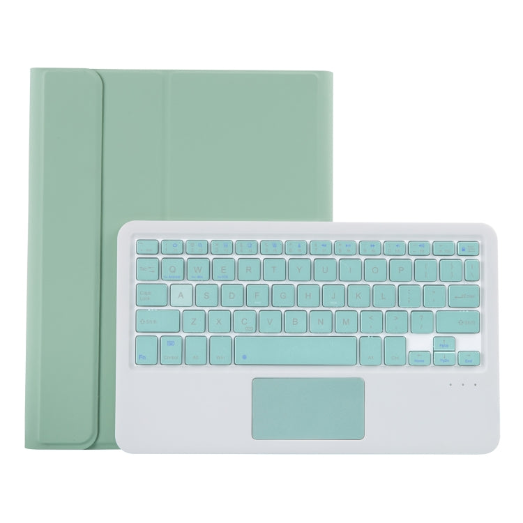 T098B-A Pressed Skin Texture TPU Detachable Candy Colors Bluetooth Keyboard Tablet Case for iPad Air 4 10.9 inch (2020), with Stand & Pen Slot & Touch(Light Green) - For iPad Air by PMC Jewellery | Online Shopping South Africa | PMC Jewellery | Buy Now Pay Later Mobicred