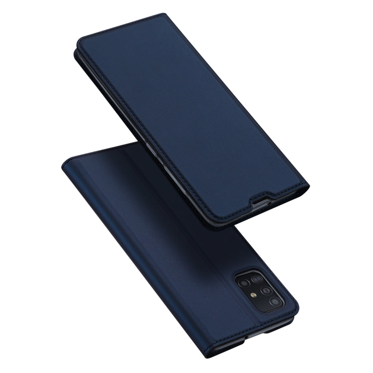 For Samsung Galaxy A51 DUX DUCIS Skin Pro Series Horizontal Flip PU + TPU Leather Case with Holder & Card Slots(Blue) - Galaxy Phone Cases by DUX DUCIS | Online Shopping South Africa | PMC Jewellery | Buy Now Pay Later Mobicred