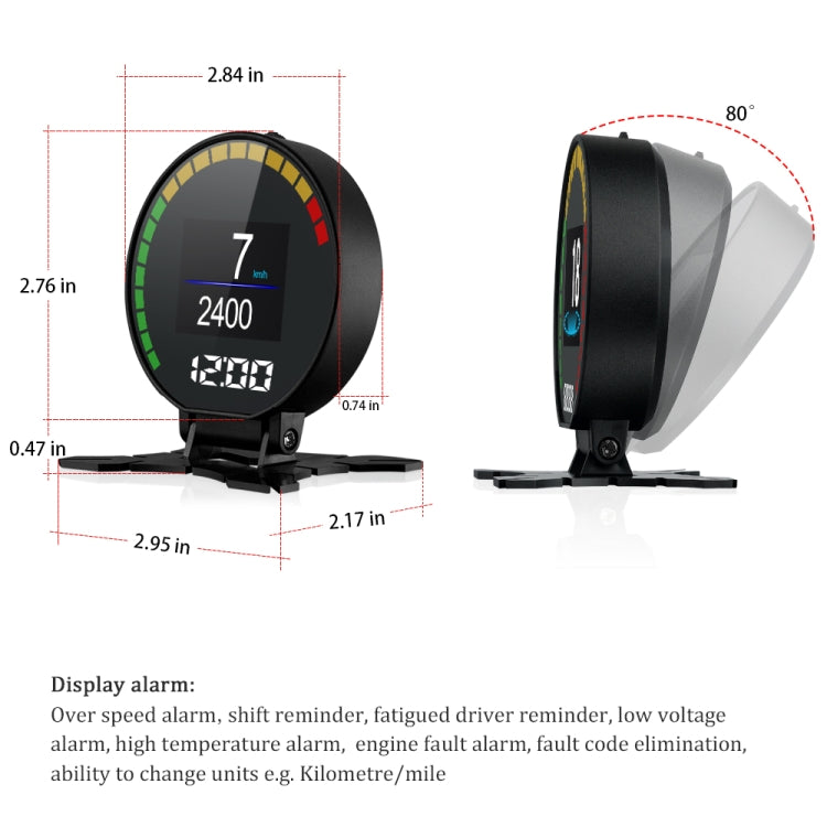 P15 OBD2 Car HUD Head-up Display Water Temperature / Vehicle Speed / Voltage - Head Up Display System by PMC Jewellery | Online Shopping South Africa | PMC Jewellery | Buy Now Pay Later Mobicred