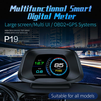 P19 Car HUD Head-up Display GPS Speed Meter Car OBD2 Fault Elimination Code - Head Up Display System by PMC Jewellery | Online Shopping South Africa | PMC Jewellery | Buy Now Pay Later Mobicred