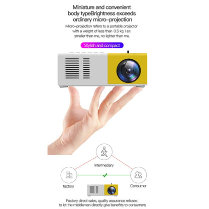 J9 1920x1080P 15 ANSI Portable Home Theater Mini LED HD Digital Projector, Basic Version, US Plug(Yellow White) - Mini Projector by PMC Jewellery | Online Shopping South Africa | PMC Jewellery | Buy Now Pay Later Mobicred