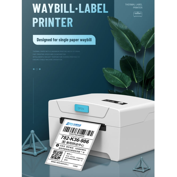 ZJ-8600 76x130 Single Paper Waybill Express Bill Label Printer, USB + Bluetooth Version, UK Plug - Printer by PMC Jewellery | Online Shopping South Africa | PMC Jewellery | Buy Now Pay Later Mobicred