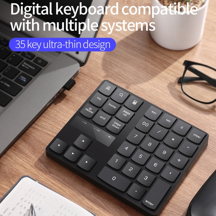 533 35 Keys 2.4G Ultra-thin Design Wireless Charging Digital Keyboard - Wireless Keyboard by PMC Jewellery | Online Shopping South Africa | PMC Jewellery | Buy Now Pay Later Mobicred