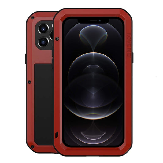 For iPhone 12 Pro LOVE MEI Metal Shockproof Life Waterproof Dustproof Protective Case(Red) - iPhone 12 / 12 Pro Cases by LOVE MEI | Online Shopping South Africa | PMC Jewellery