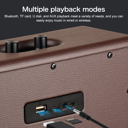 D30 Portable Subwoofer Wooden Bluetooth 4.2 Speaker, Support TF Card & 3.5mm AUX & U Disk Play(Brown) - Desktop Speaker by PMC Jewellery | Online Shopping South Africa | PMC Jewellery | Buy Now Pay Later Mobicred