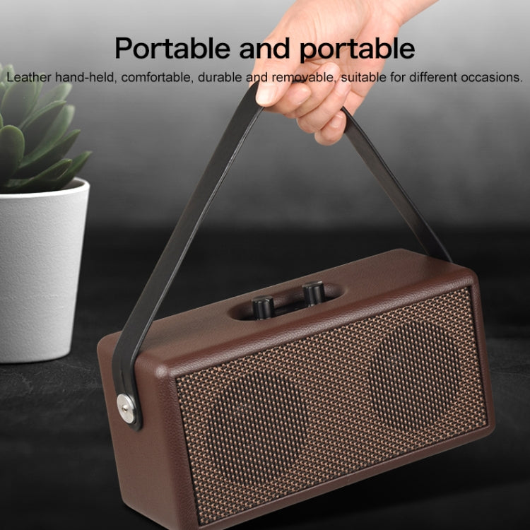 D30 Portable Subwoofer Wooden Bluetooth 4.2 Speaker, Support TF Card & 3.5mm AUX & U Disk Play(Black) - Desktop Speaker by PMC Jewellery | Online Shopping South Africa | PMC Jewellery | Buy Now Pay Later Mobicred