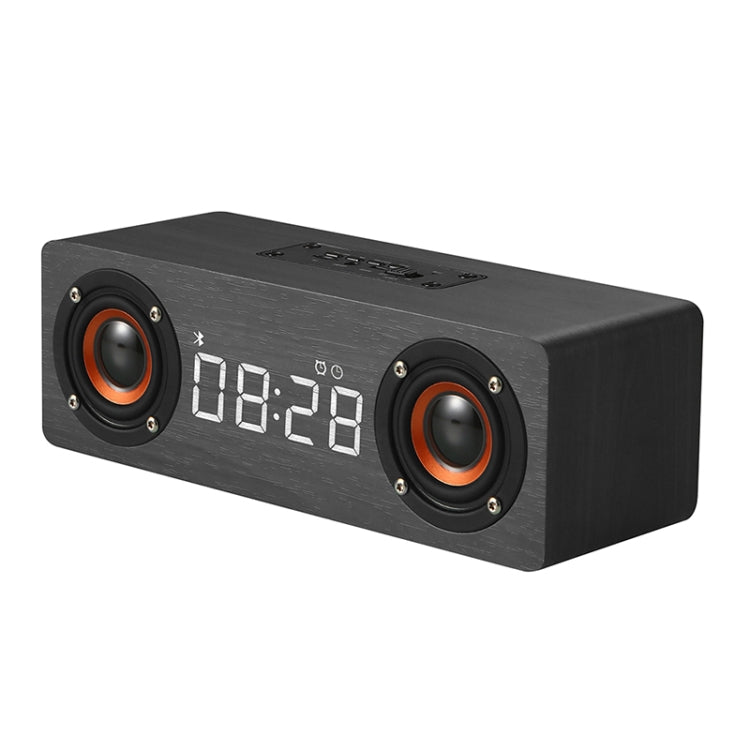 M5C Subwoofer Wooden Clock Bluetooth 4.2 Speaker, Support TF Card & 3.5mm AUX & FM Radio(Grey Wood Grain) - Desktop Speaker by PMC Jewellery | Online Shopping South Africa | PMC Jewellery | Buy Now Pay Later Mobicred