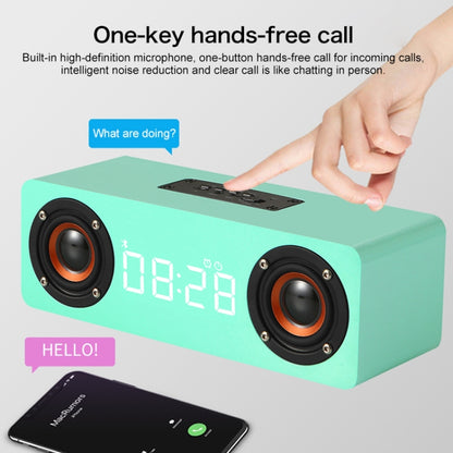 M5C Subwoofer Wooden Clock Bluetooth 4.2 Speaker, Support TF Card & 3.5mm AUX & FM Radio(Grey Wood Grain) - Desktop Speaker by PMC Jewellery | Online Shopping South Africa | PMC Jewellery | Buy Now Pay Later Mobicred