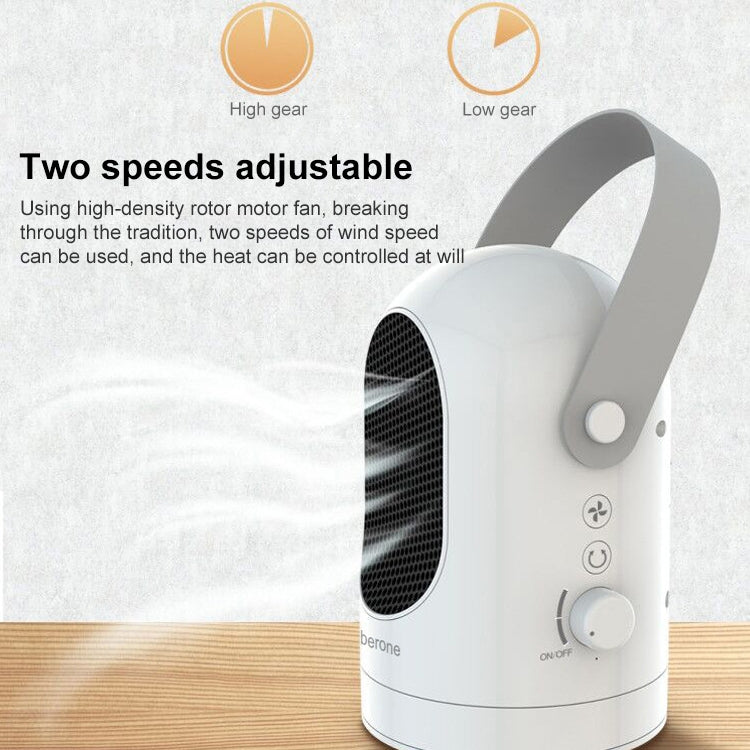 600W Winter Mini Electric Warmer Fan Heater Shaking Head Desktop Household Radiator Energy Saving, EU Plug (White) - Electric Heaters by PMC Jewellery | Online Shopping South Africa | PMC Jewellery | Buy Now Pay Later Mobicred