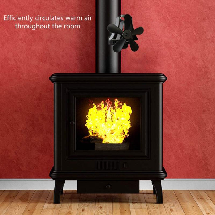 YL-106 5-Blade High Temperature Aluminum Heat Powered Fireplace Stove Fan(Gold) - Fireplace Fan by PMC Jewellery | Online Shopping South Africa | PMC Jewellery | Buy Now Pay Later Mobicred