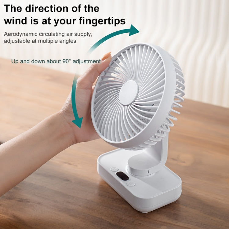 D606Y Portable Desktop Oscillating Small Fan (White) - Electric Fans by PMC Jewellery | Online Shopping South Africa | PMC Jewellery | Buy Now Pay Later Mobicred