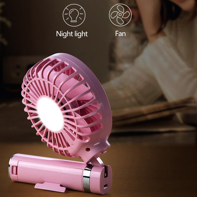 S2 Portable Foldable Handheld Electric Fan, with 3 Speed Control & Night Light (Mint Green) - Electric Fans by PMC Jewellery | Online Shopping South Africa | PMC Jewellery | Buy Now Pay Later Mobicred