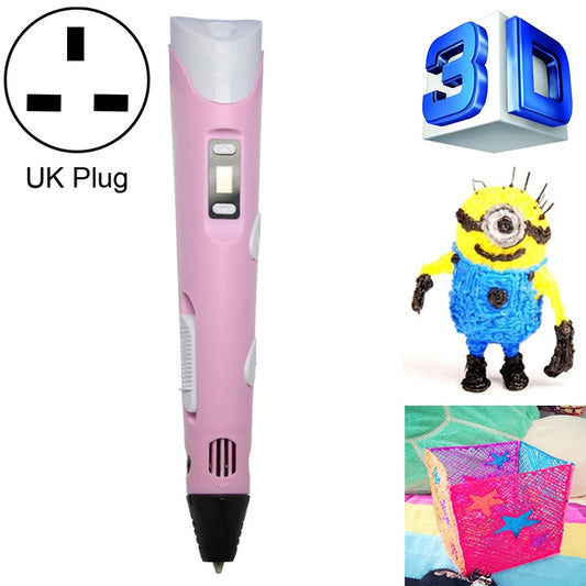 Hand-held 3D Printing Pen, UK Plug (Pink) - 3D Printer by PMC Jewellery | Online Shopping South Africa | PMC Jewellery | Buy Now Pay Later Mobicred