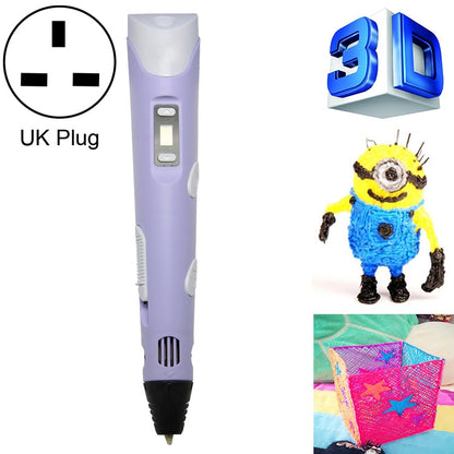 Hand-held 3D Printing Pen, UK Plug (Purple) - 3D Printer by PMC Jewellery | Online Shopping South Africa | PMC Jewellery | Buy Now Pay Later Mobicred