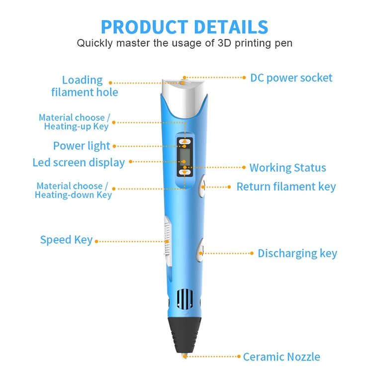 Hand-held 3D Printing Pen, USB Plug(Yellow) - 3D Printer by PMC Jewellery | Online Shopping South Africa | PMC Jewellery | Buy Now Pay Later Mobicred