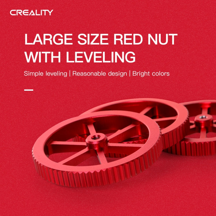 Creality Metal Red Hand Screwed Leveling Nut for Ender-3 / Ender-3 Pro / Ender-3 V2 / CR-10 Pro V2 3D Printer (Red) - Parts by Creality | Online Shopping South Africa | PMC Jewellery | Buy Now Pay Later Mobicred