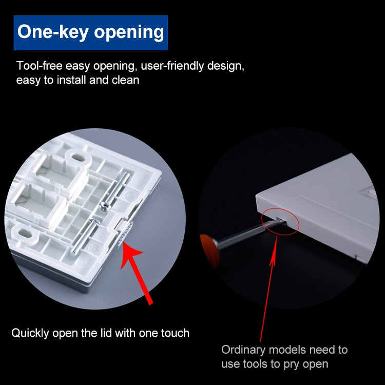 CAT.6 Shielded Pass-through Network Module, Dual Ports Panel + Shielded Pass-through + Telephone Socket (Grey) - Lan Cable and Tools by PMC Jewellery | Online Shopping South Africa | PMC Jewellery