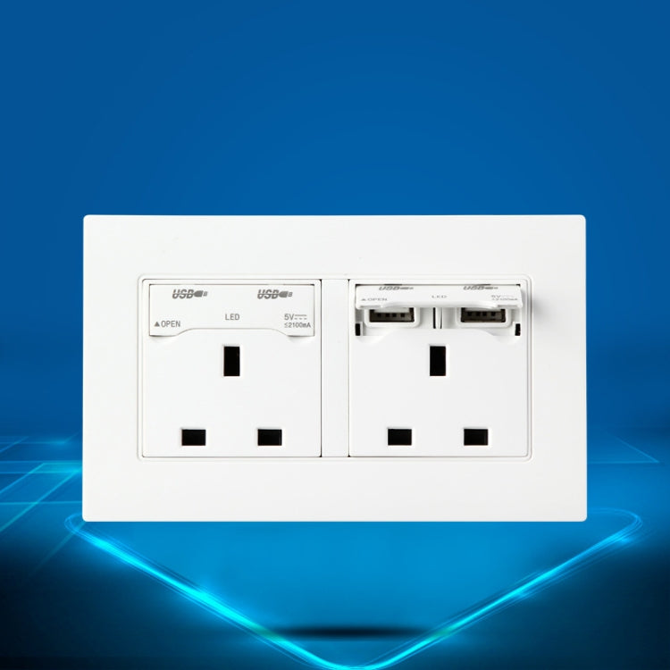 86 Type Three Hole USB Power Socket, UK Plug - Plug Adaptor by PMC Jewellery | Online Shopping South Africa | PMC Jewellery | Buy Now Pay Later Mobicred