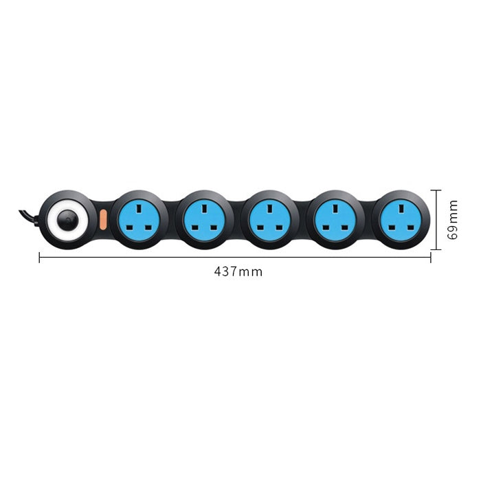 Charging Plug-in Wiring Board Creative Rotary Towline Board 13A Deformed Socket, UK Plug, 5-Bit Socket(Black) - Extension Socket by PMC Jewellery | Online Shopping South Africa | PMC Jewellery | Buy Now Pay Later Mobicred