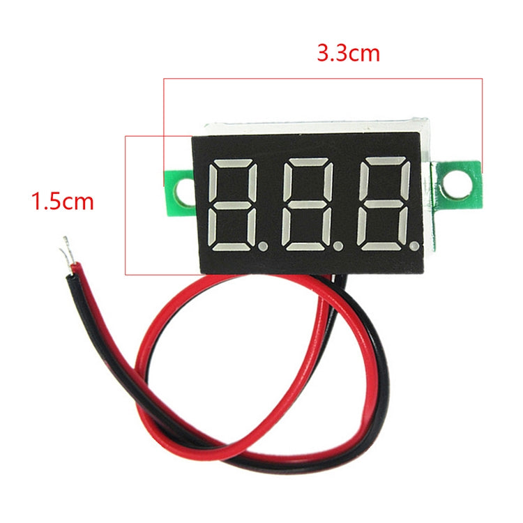 10 PCS 0.36 inch 2 Wires Digital Voltage Meter, Color Light Display, Measure Voltage: DC 2.5-30V (Red) - Current & Voltage Tester by PMC Jewellery | Online Shopping South Africa | PMC Jewellery | Buy Now Pay Later Mobicred