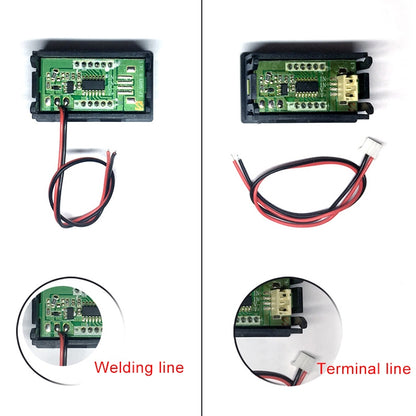 10 PCS 0.56 inch 2 Terminal Wires Digital Voltage Meter with Shell, Color Light Display, Measure Voltage: DC 4.5-30V (Red) - Current & Voltage Tester by PMC Jewellery | Online Shopping South Africa | PMC Jewellery | Buy Now Pay Later Mobicred