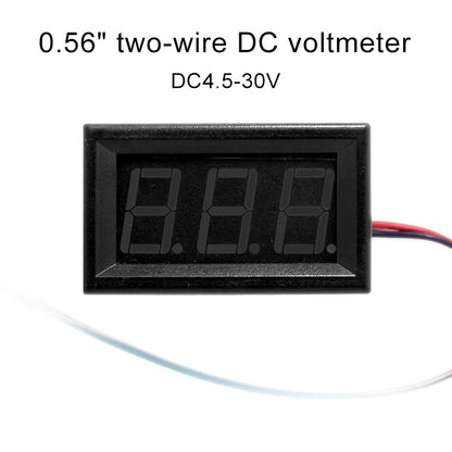 10 PCS 0.56 inch 2 Welding Wires Digital Voltage Meter with Shell, Color Light Display, Measure Voltage: DC 4.5-30V (Red) - Current & Voltage Tester by PMC Jewellery | Online Shopping South Africa | PMC Jewellery | Buy Now Pay Later Mobicred